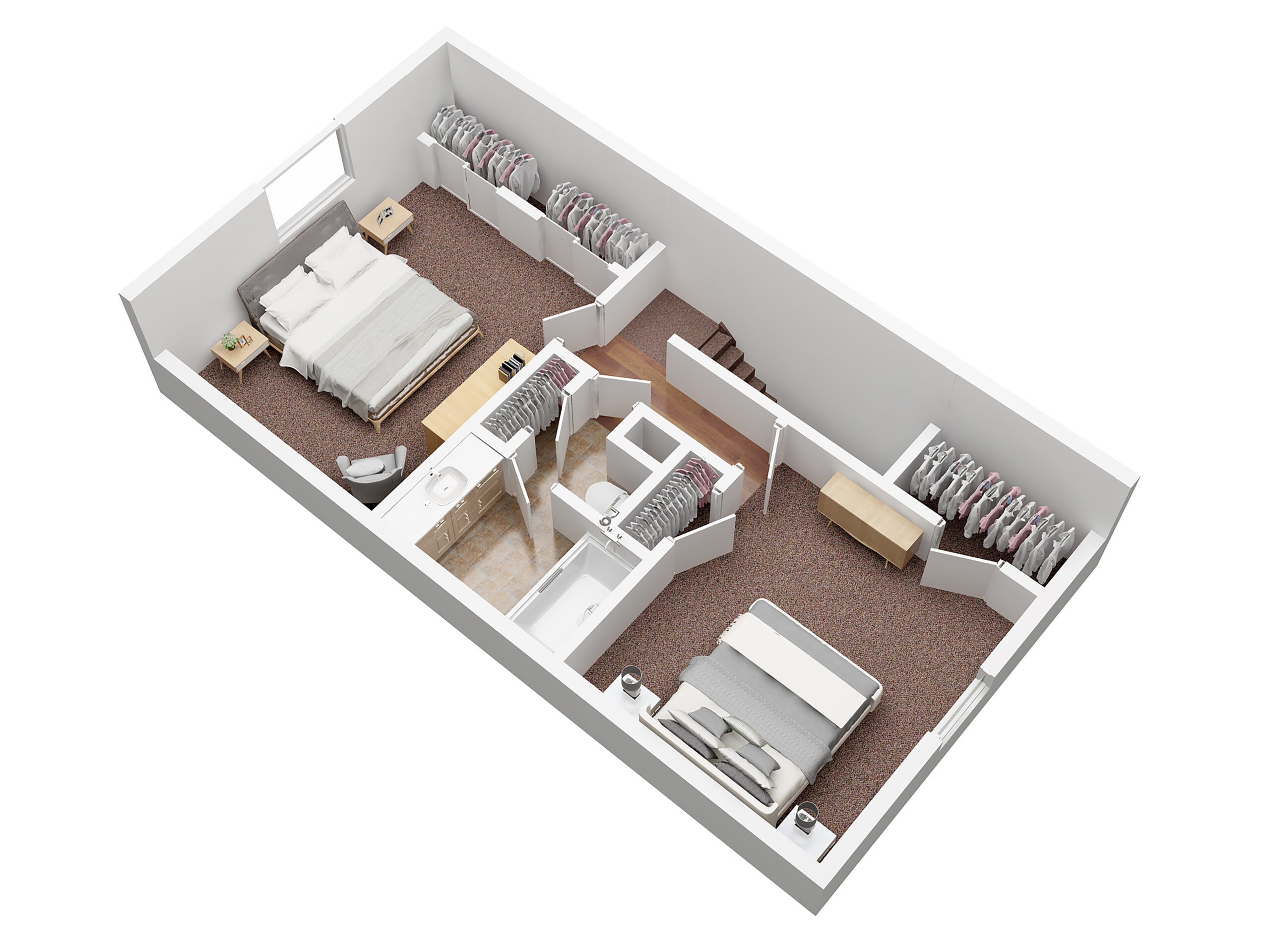 Townhouse Apartment - Floor 2 - 3D